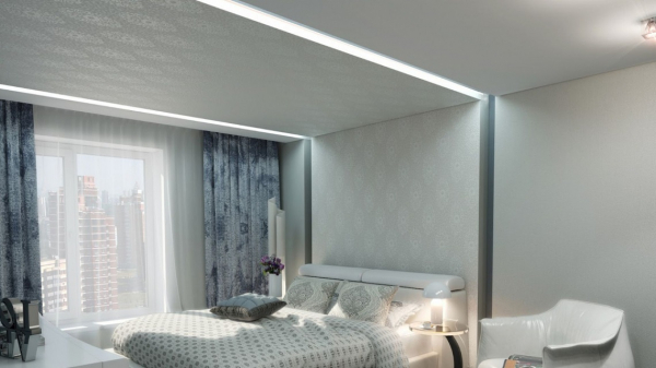 Фото тканевого натяжного потолка