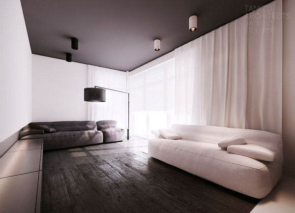 Натяжной потолок в гостиную